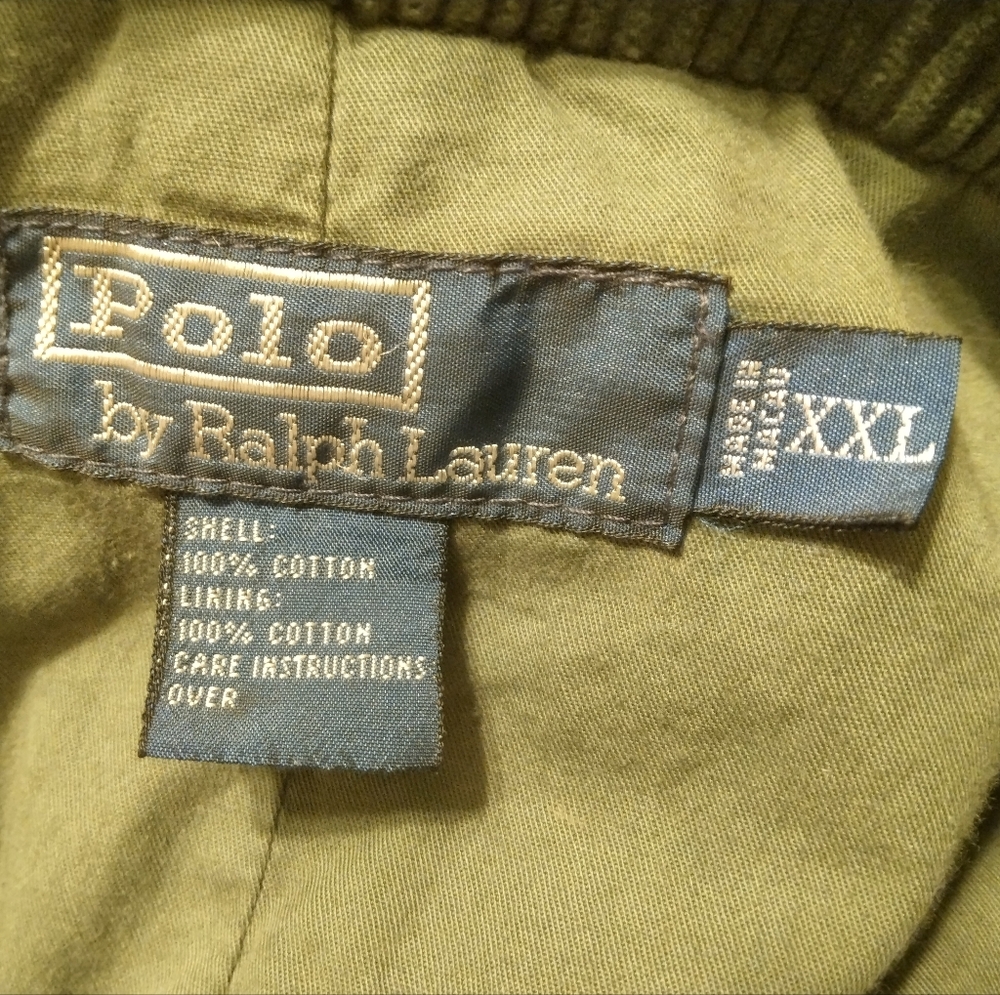Polo Ralph Lauren Green Corduroy Military Hunting Jacket Coat Size XXL - Picture 16 of 16